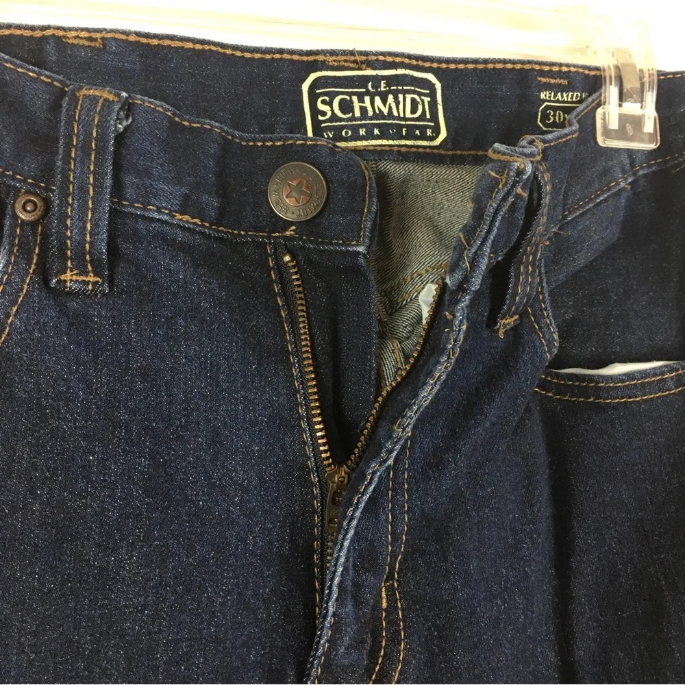 C E Schmidt Workwear Dark Wash Relaxed Fit Denim Jeans Stretch 30x32 - Picture 7 of 16